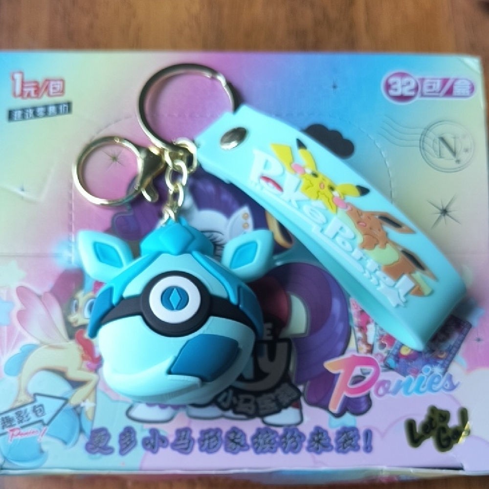 Kids Blue Cartoon Keychain Accessory with Pikachu Tag